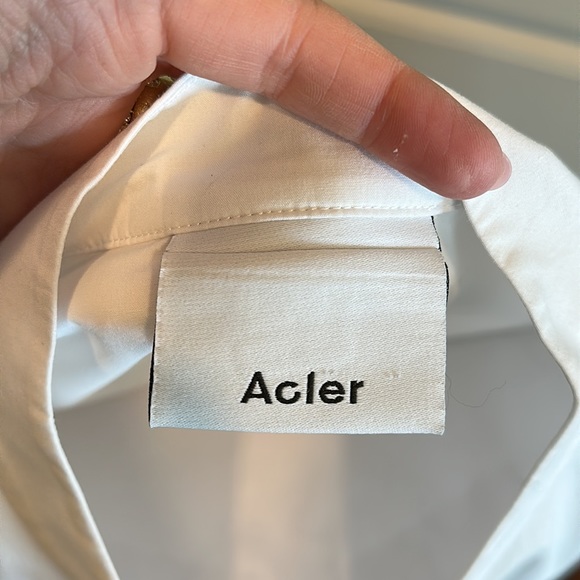 Acler White Button Down Shirt with Decorative Sleeves - Picture 6 of 10